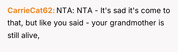 CarrieCat62 NTA: NTA - It's sad it's come to that,...