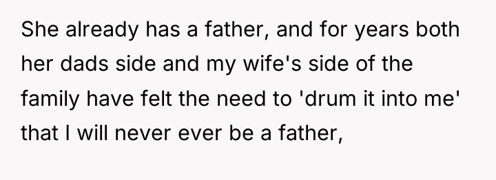 She already has a father, and for years both her...