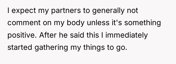 I expect my partners to generally not comment on my...