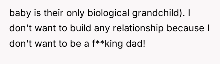 baby is their only biological grandchild). I don't want to...