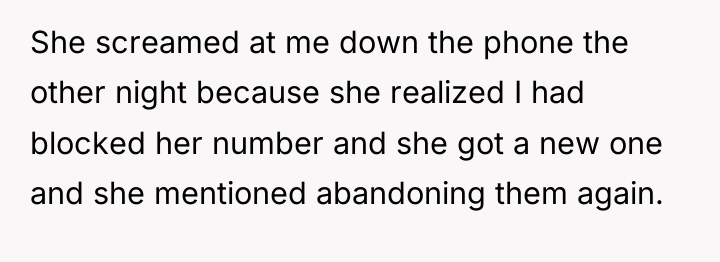 She screamed at me down the phone the other night...