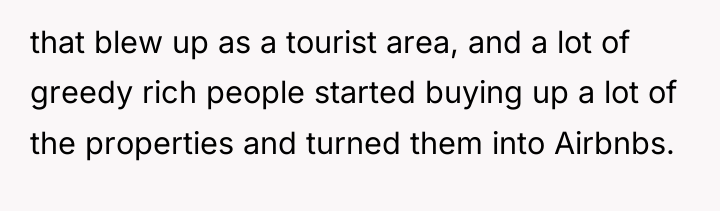 that blew up as a tourist area, and a lot...
