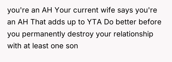 you're an AH Your current wife says you're an AH...