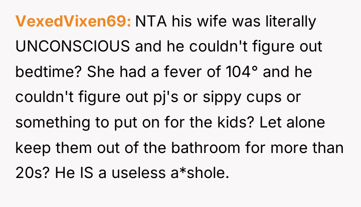 VexedVixen69 NTA his wife was literally UNCONSCIOUS and he couldn't...