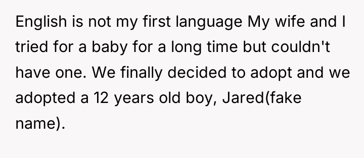 English is not my first language My wife and I...
