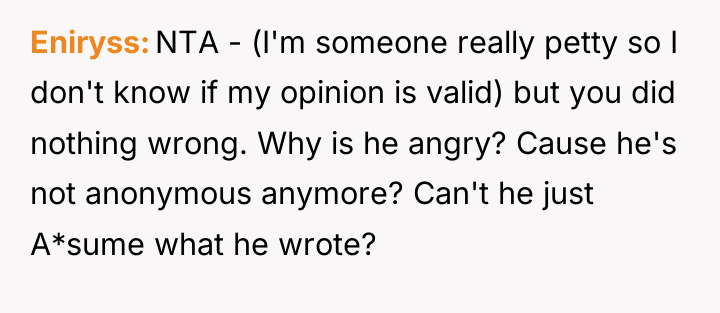 Eniryss NTA - (I'm someone really petty so I don't...