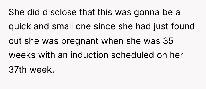 She did disclose that this was gonna be a quick...