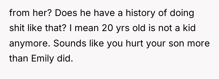 from her? Does he have a history of doing shit...