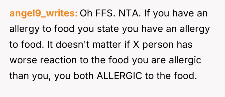 angel9_writes Oh FFS. NTA. If you have an allergy to...