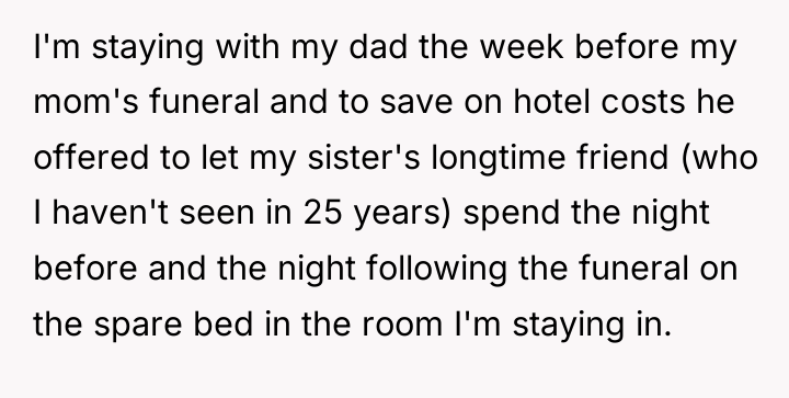 I'm staying with my dad the week before my mom's...