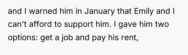 and I warned him in January that Emily and I...