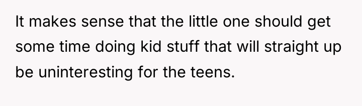 It makes sense that the little one should get some...