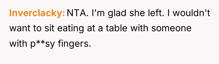 Inverclacky NTA. I'm glad she left. I wouldn't want to...