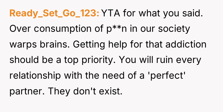 Ready_Set_Go_123 YTA for what you said. Over consumption of p**n...