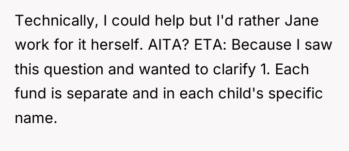 Technically, I could help but I'd rather Jane work for...