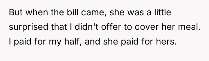 But when the bill came, she was a little surprised...