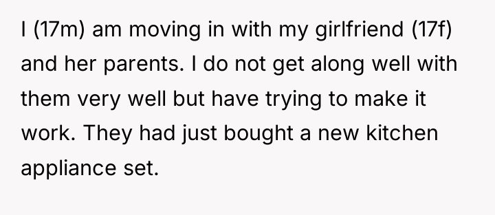 I (17m) am moving in with my girlfriend (17f) and...