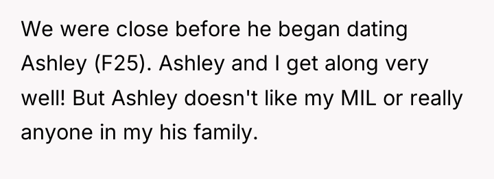 We were close before he began dating Ashley (F25). Ashley...