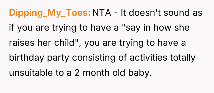 Dipping_My_Toes NTA - It doesn't sound as if you are...