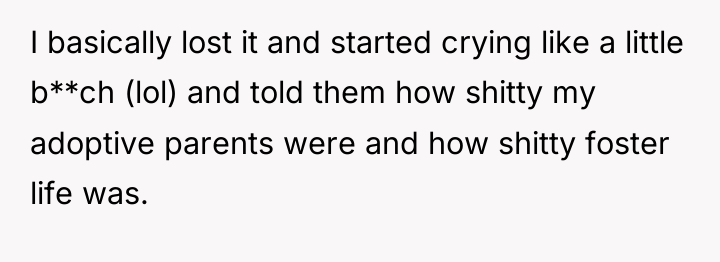I basically lost it and started crying like a little...
