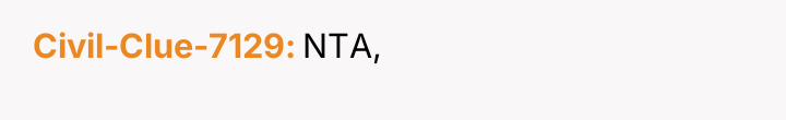 Civil-Clue-7129 NTA,