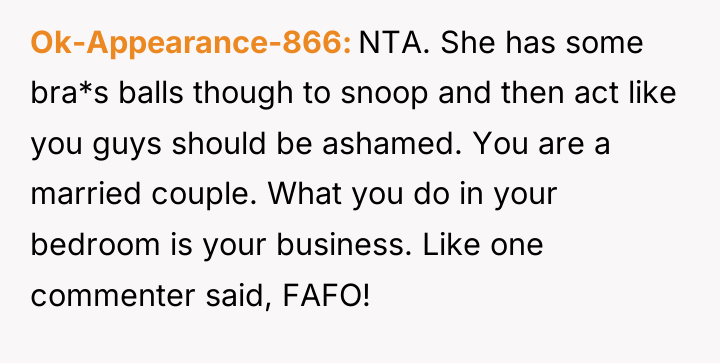 Ok-Appearance-866 NTA. She has some bra*s balls though to snoop...
