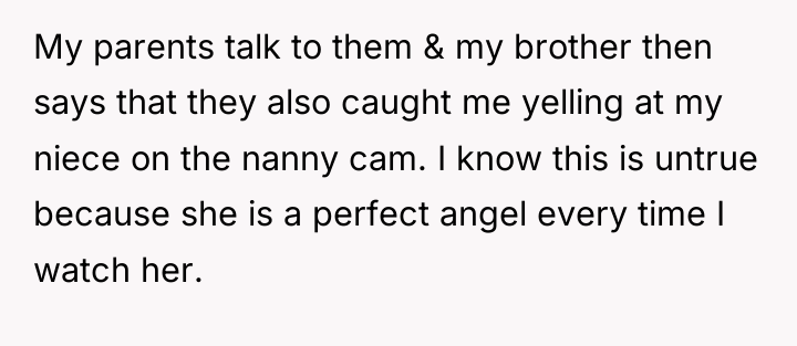 My parents talk to them & my brother then says...