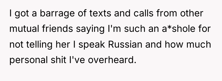 I got a barrage of texts and calls from other...