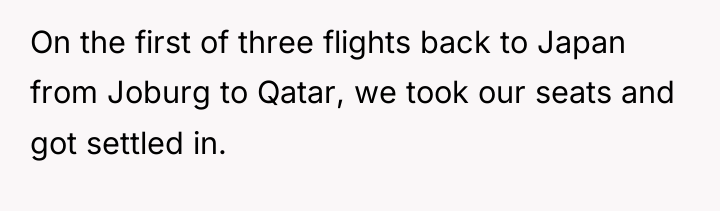On the first of three flights back to Japan from...