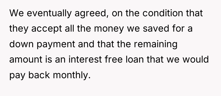 We eventually agreed, on the condition that they accept all...