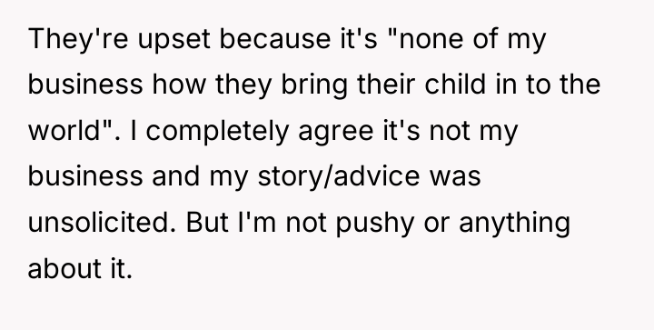 They're upset because it's "none of my business how they...