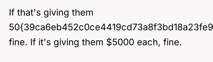 If that's giving them 50{39ca6eb452c0ce4419cd73a8f3bd18a23fe95ab4febb092bc2ab1b542eeea82f}, fine. If it's giving them...