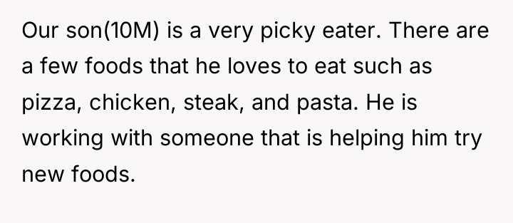Our son(10M) is a very picky eater. There are a...