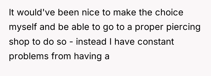 It would've been nice to make the choice myself and...