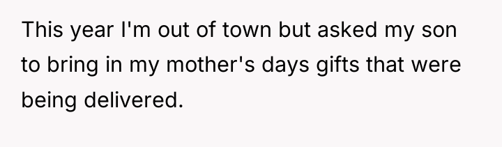 This year I'm out of town but asked my son...