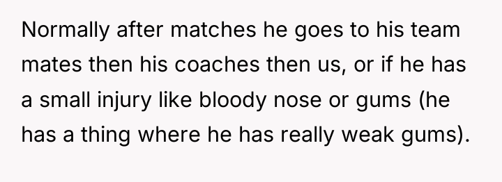 Normally after matches he goes to his team mates then...