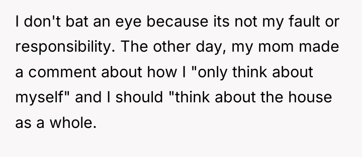 I don't bat an eye because its not my fault...