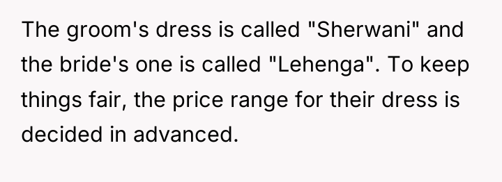 The groom's dress is called "Sherwani" and the bride's one...