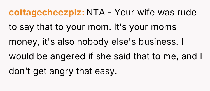 cottagecheezplz NTA - Your wife was rude to say that...