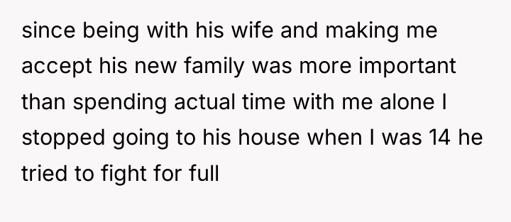 since being with his wife and making me accept his...