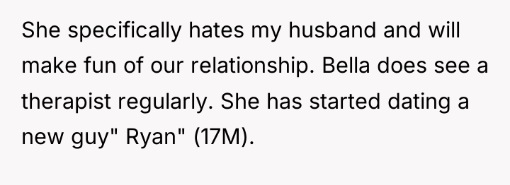 She specifically hates my husband and will make fun of...