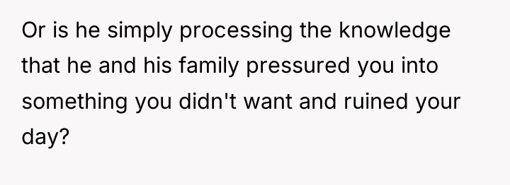 Or is he simply processing the knowledge that he and...
