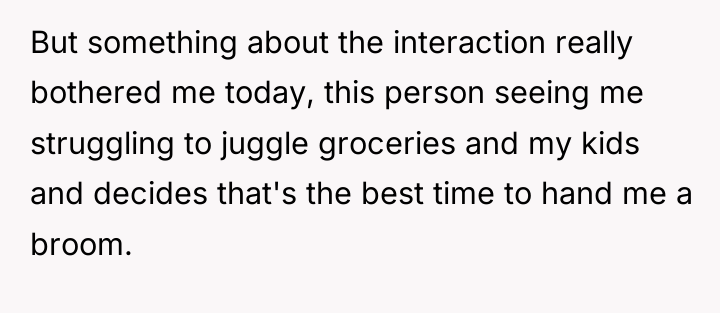 But something about the interaction really bothered me today, this...