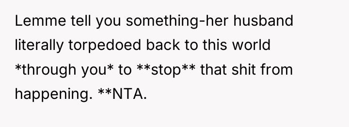 Lemme tell you something-her husband literally torpedoed back to this...