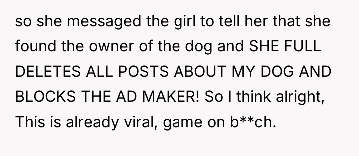 so she messaged the girl to tell her that she...