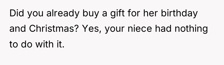 Did you already buy a gift for her birthday and...