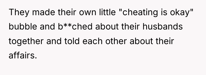 They made their own little "cheating is okay" bubble and...