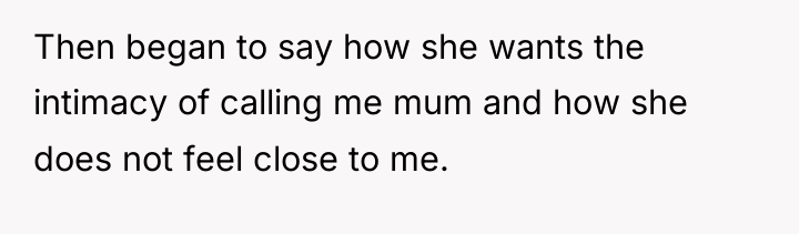 Then began to say how she wants the intimacy of...