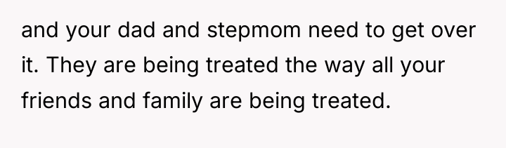 and your dad and stepmom need to get over it....