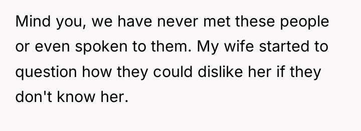 Mind you, we have never met these people or even...